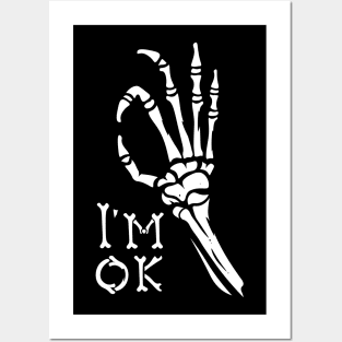 Skeleton hand showing gesture ok Posters and Art